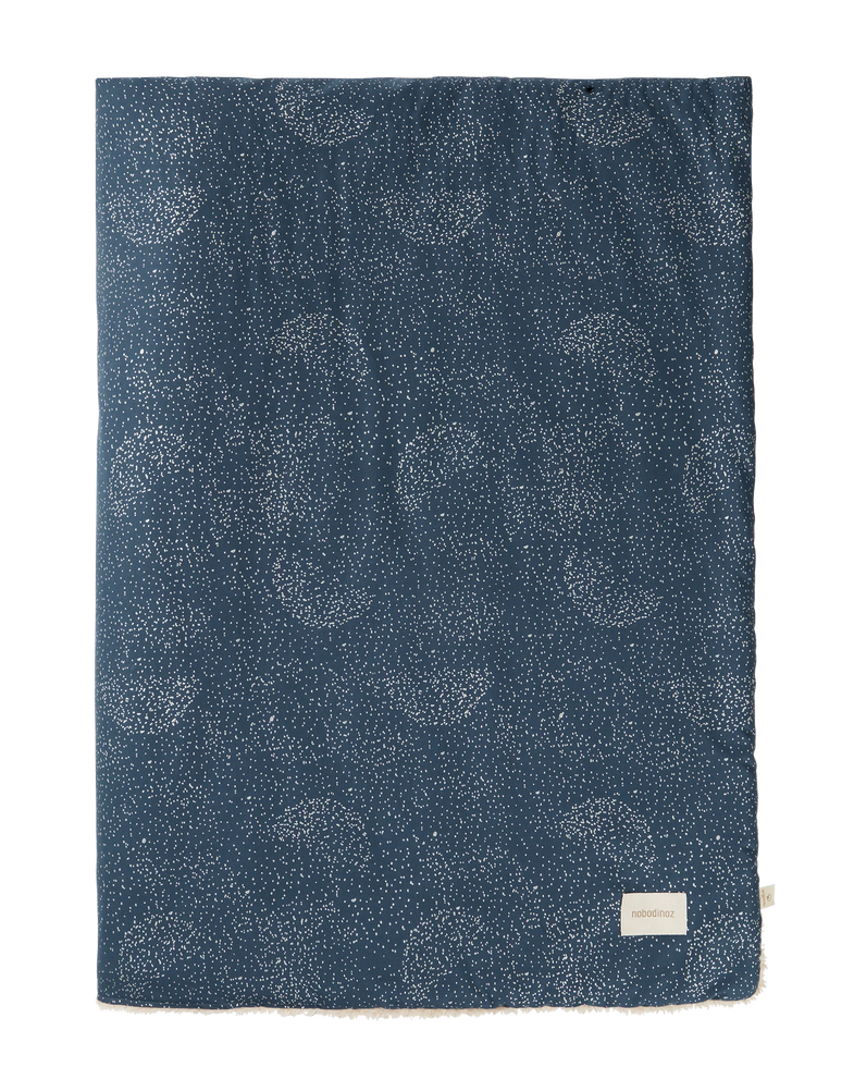 Nobodinoz Stories Winter Blanket 100x140cm | Gold Bubble/Night Blue
