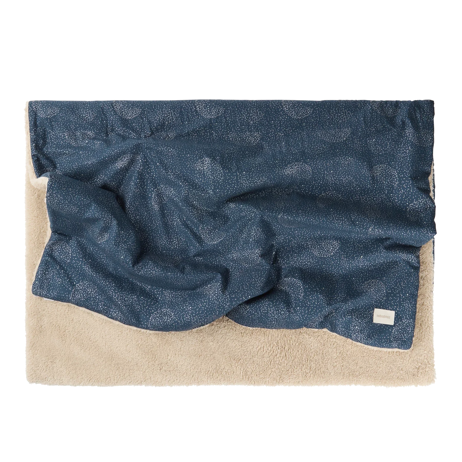 Nobodinoz Stories Winter Blanket 100x140cm | Gold Bubble/Night Blue