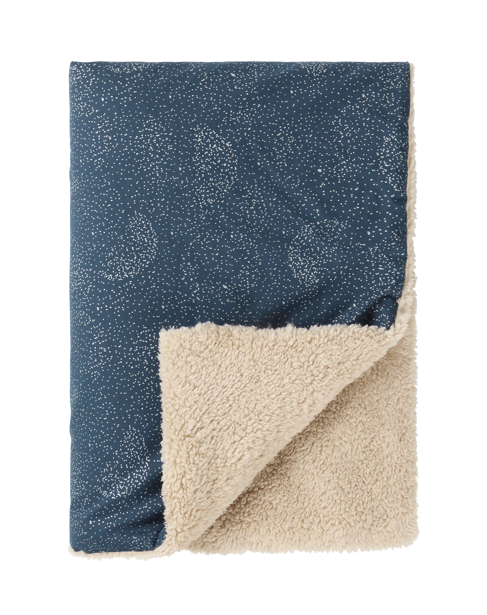 Nobodinoz Stories Winter Newborn Blanket 70x100cm | Gold Bubble/Night Blue