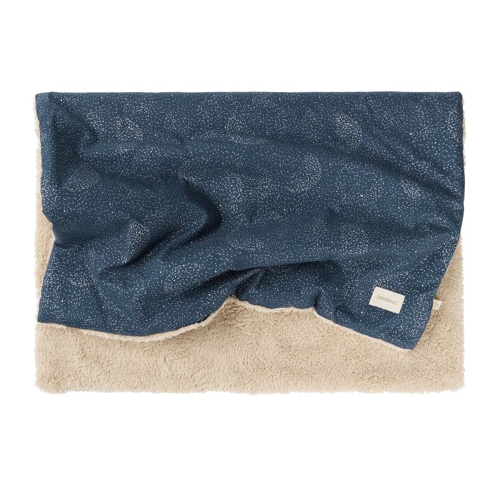 Nobodinoz Stories Winter Newborn Blanket 70x100cm | Gold Bubble/Night Blue