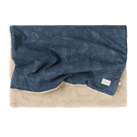 Nobodinoz Stories Winter Newborn Blanket 70x100cm | Gold Bubble/Night Blue