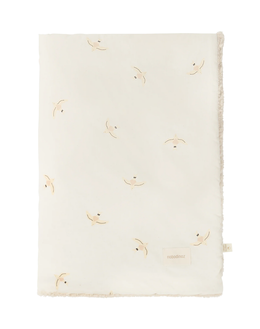 Nobodinoz Stories Winter Newborn Blanket 70x100cm | Nude Haiku Birds Natural