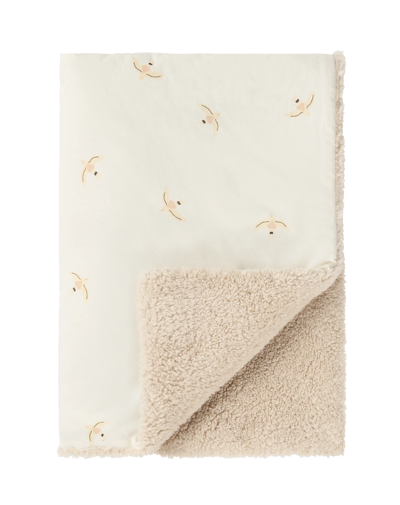 Nobodinoz Stories Winter Newborn Blanket 70x100cm | Nude Haiku Birds Natural
