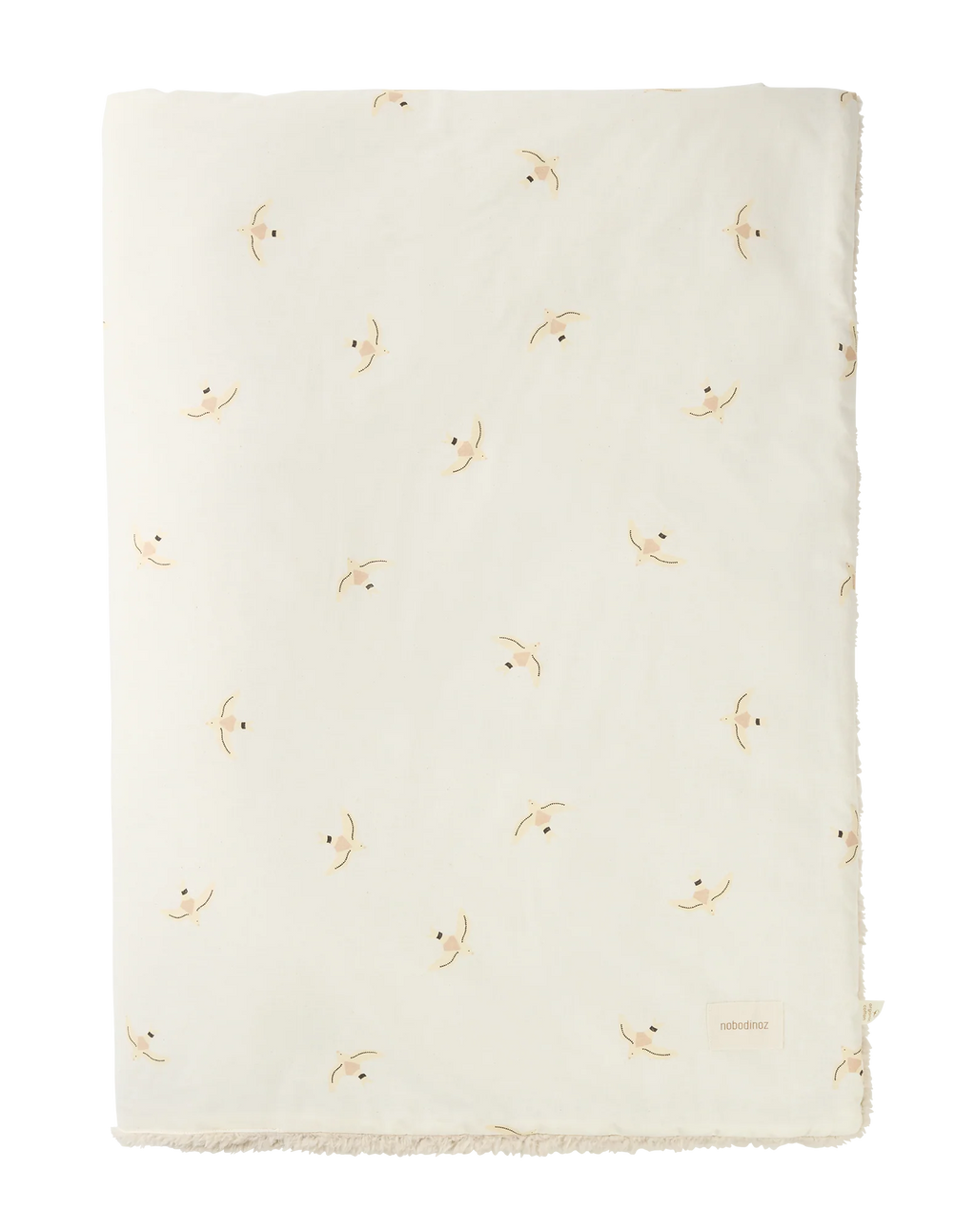 Nobodinoz Stories Winter Blanket 100x140cm | Nude Haiku Birds Natural