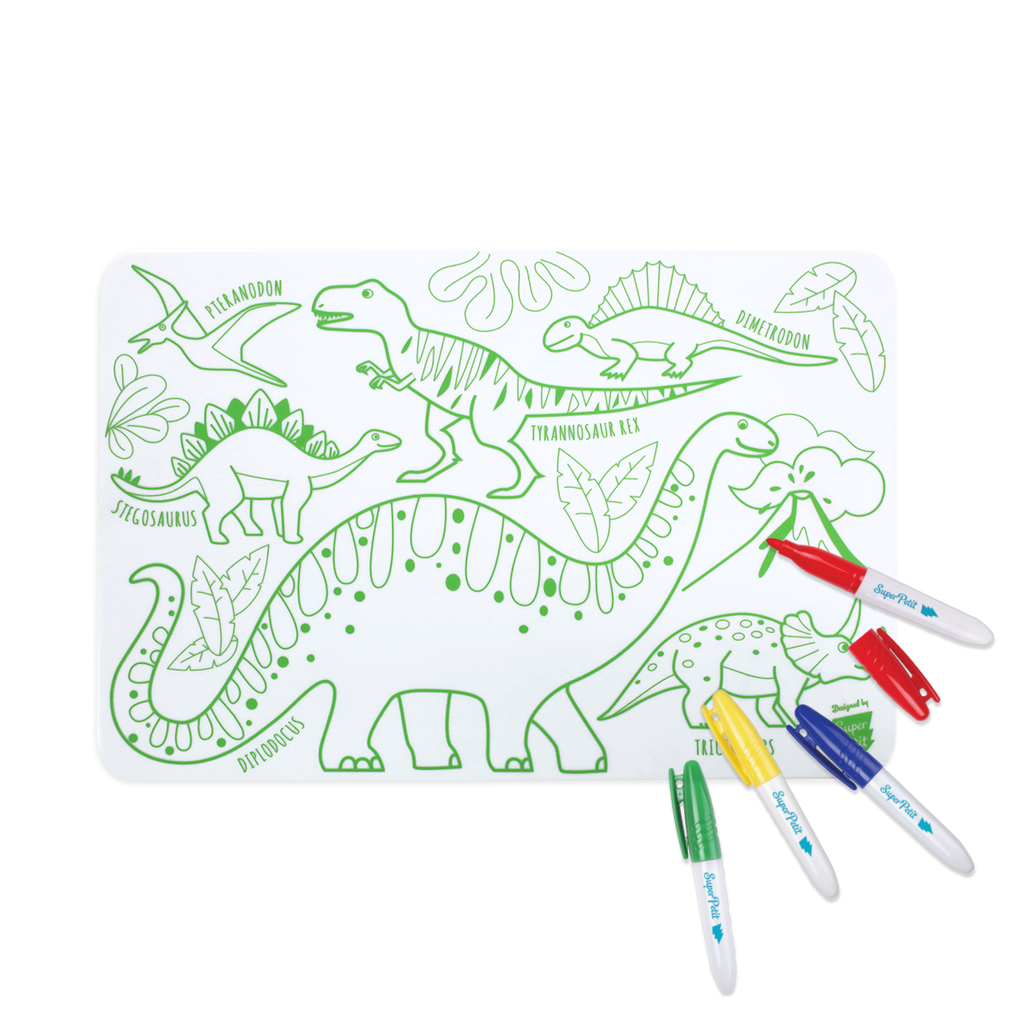 Super Petit Mini Placemat With markers | Dino