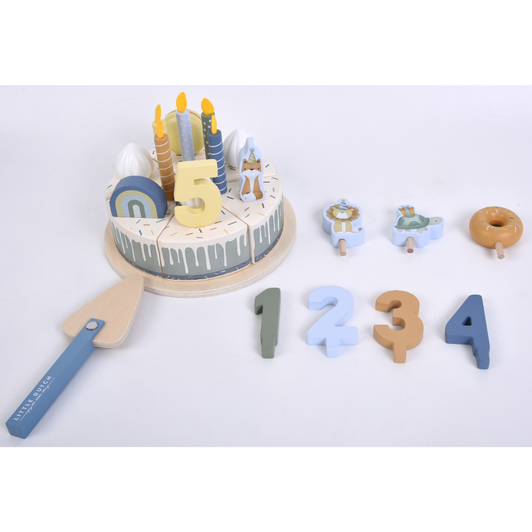 Little Dutch Wooden Birthday Cake | Blue