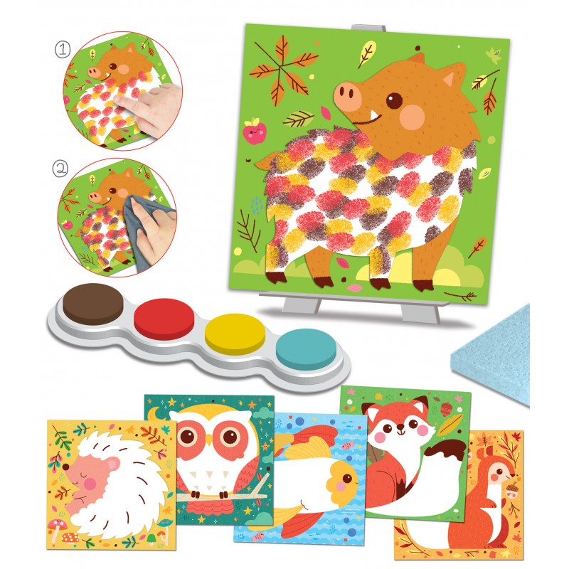 Créalign Easy Paintings Finger Paint Set | Animals