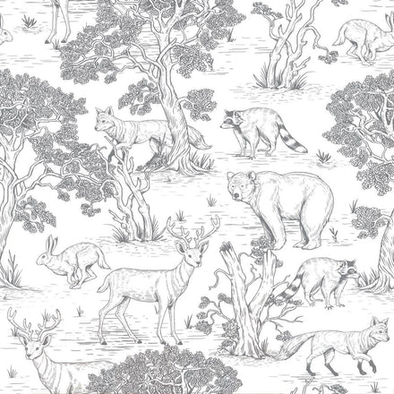 Dekornik Behang Animals White Wallpaper