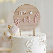 Ginger Ray Cake Topper - Wooden It's a Girl