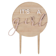 Ginger Ray Cake Topper - Wooden It's a Girl