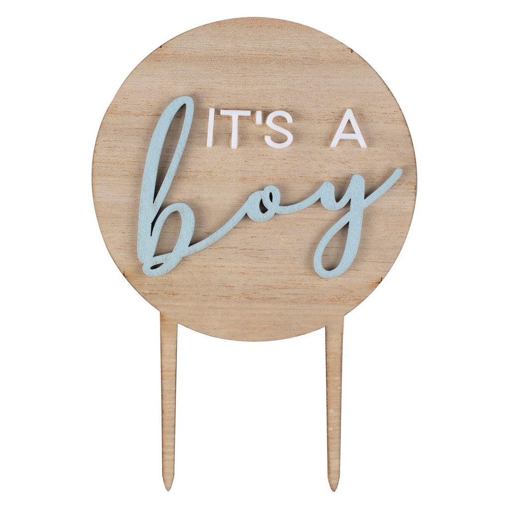 Ginger Ray Cake Topper - Wooden It's a Boy