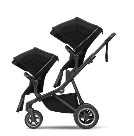 Thule Sleek City Stroller with travel cot | Midnight Black on Black