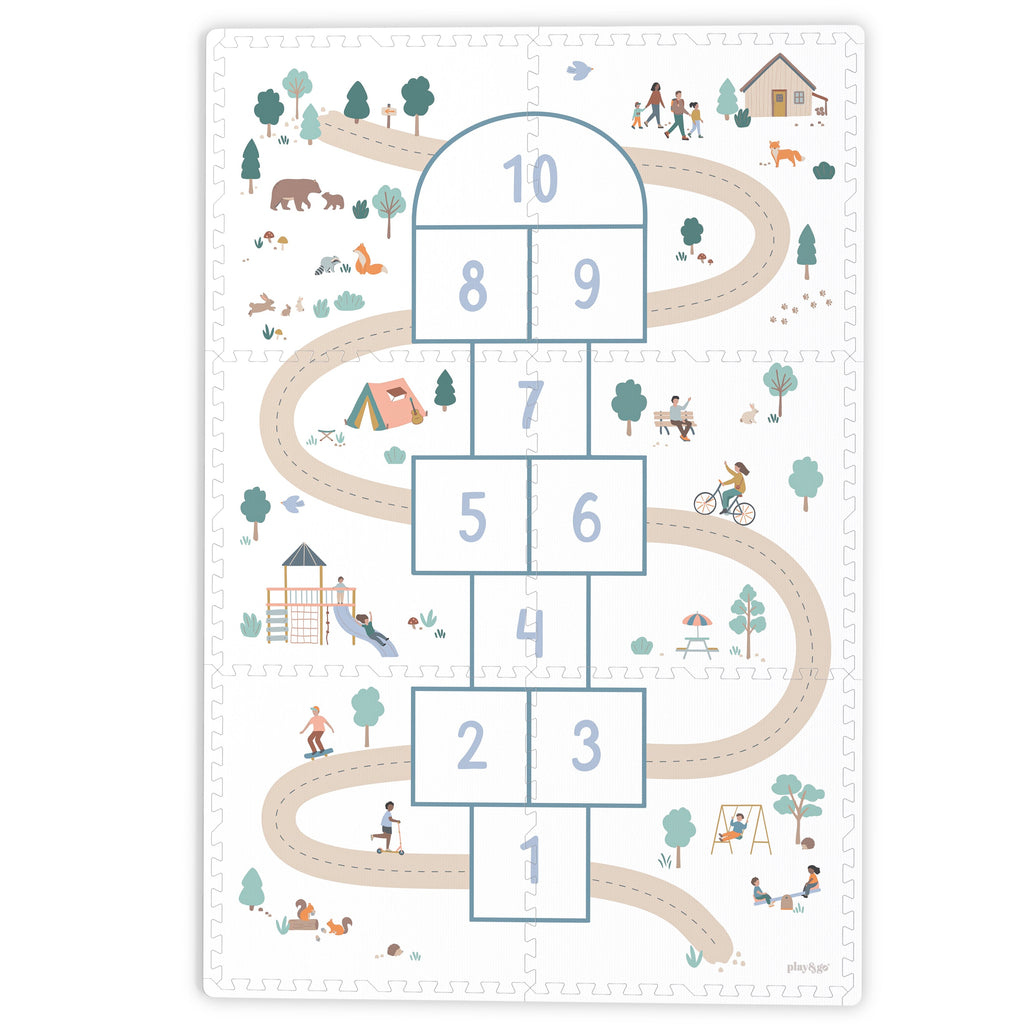 Play & Go EEVAA 2-In-1 Play Mat Puzzle Mat & Storage Box | Hopscotch pad 120x180cm