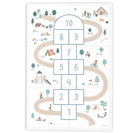 Play & Go EEVAA 2-In-1 Play Mat Puzzle Mat & Storage Box | Hopscotch pad 120x180cm