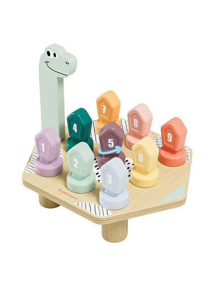 Topbright Happy Dino Twist Wooden Numbers and Colors Learning Game