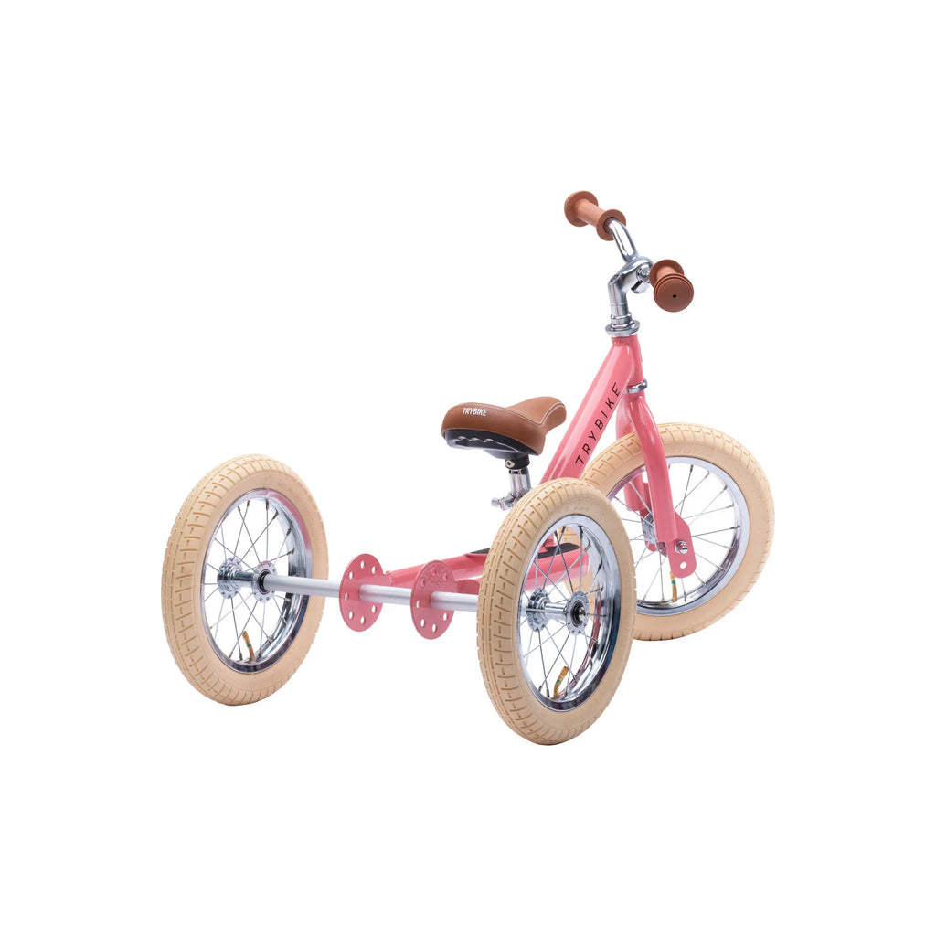 Trybike Steel Balance Bike 2-in-1 | Matt Pink