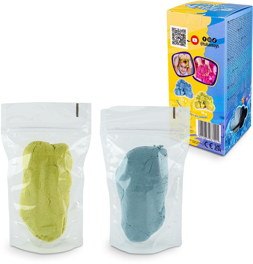 Tuban Kinetic Sand Fluffy Sand | Blue & Yellow 2 x 70g