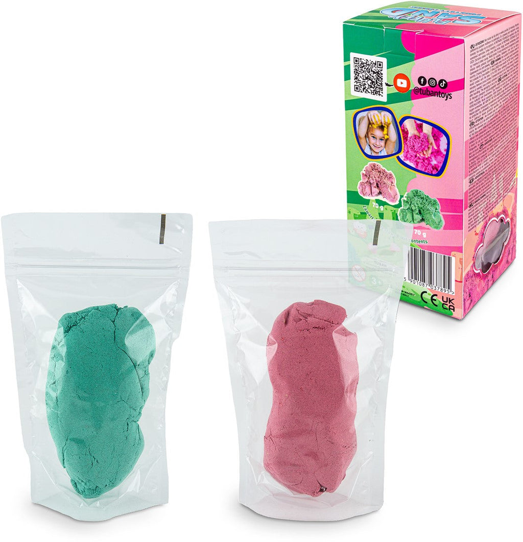 Tuban Kinetic Sand Fluffy Sand | Pink & Green 2 x 70g