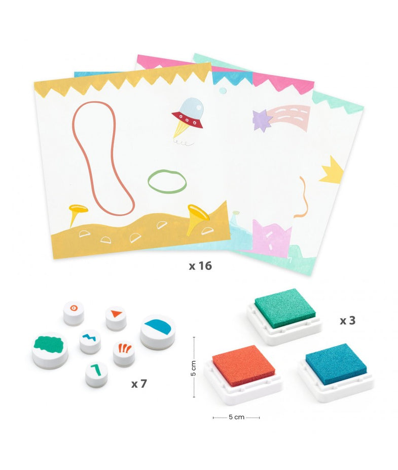 Djeco Creative Stamp Set | Samples