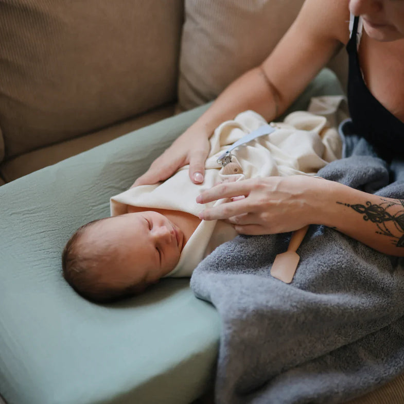Mushie Ribbed Baby Blanket 89x89cm | Ivory