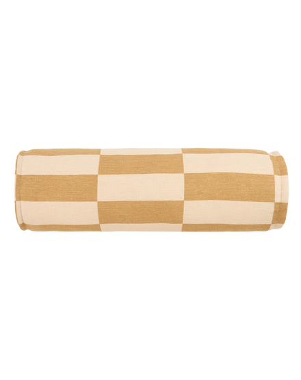 Nobodinoz Vibes Cylinder Cushion 40x40cm | Mustard And Sand Tiles
