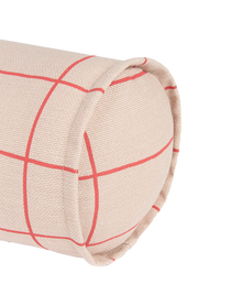 Nobodinoz Vibes Cylinder Cushion 40x40cm | Pink Red Grid