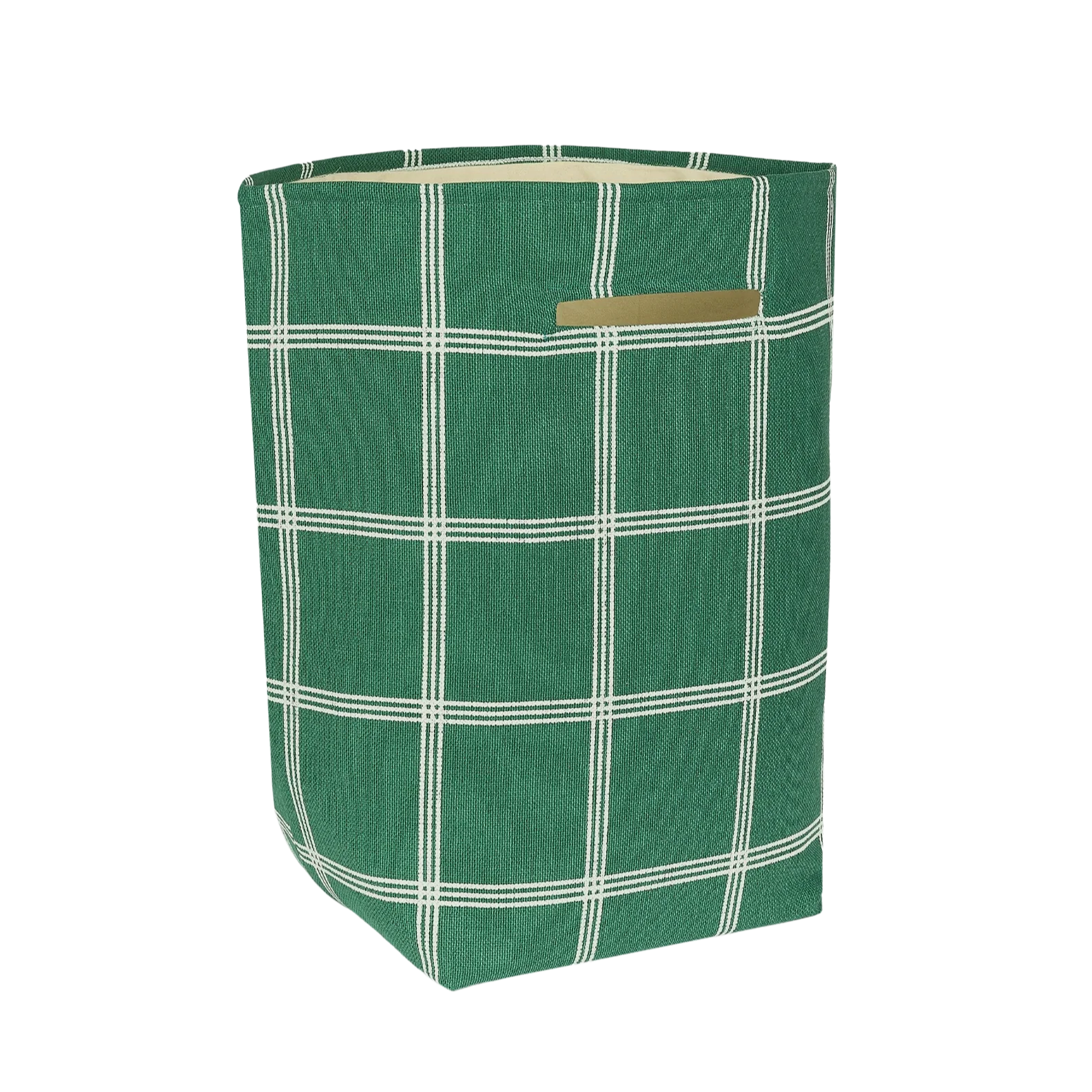 Nobodinoz Storage basket Toybag 56x44x28cm | Green White Windowpane