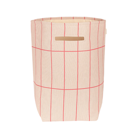 Nobodinoz Storage basket Toybag 56x44x28cm | Pink Red Grid