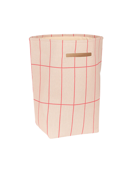 Nobodinoz Storage basket Toybag 56x44x28cm | Pink Red Grid