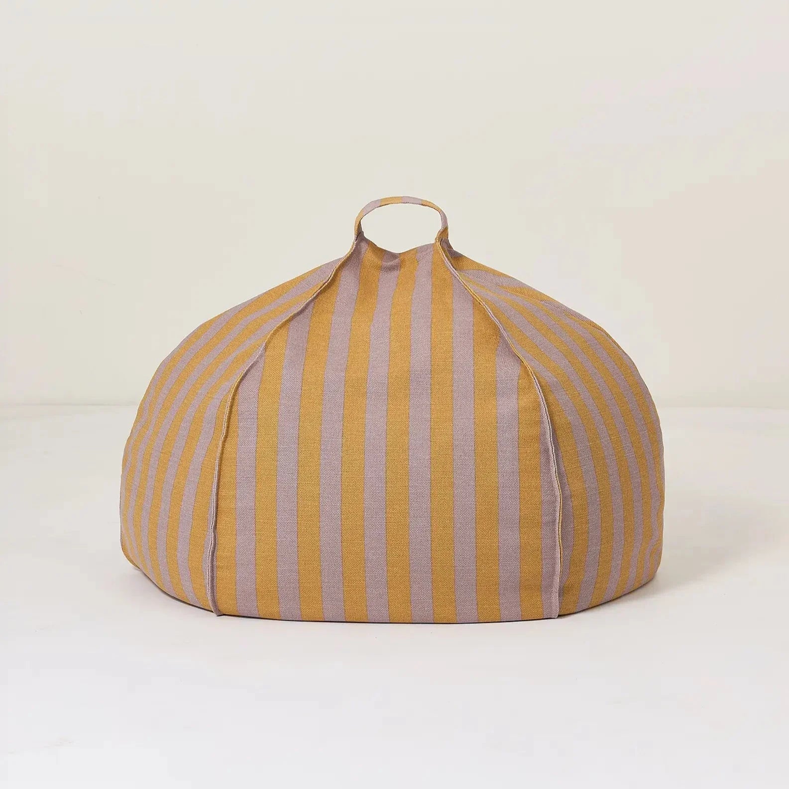 Nobodinoz Vibes Round Beanbag 70x30cm | Lilac Yellow Stripes