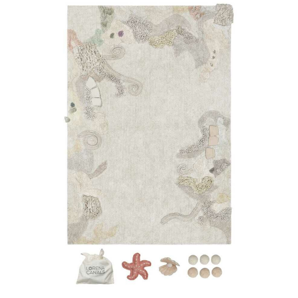 Lorena Canals Machine Washable Carpet Rug 140x200cm | Seabed