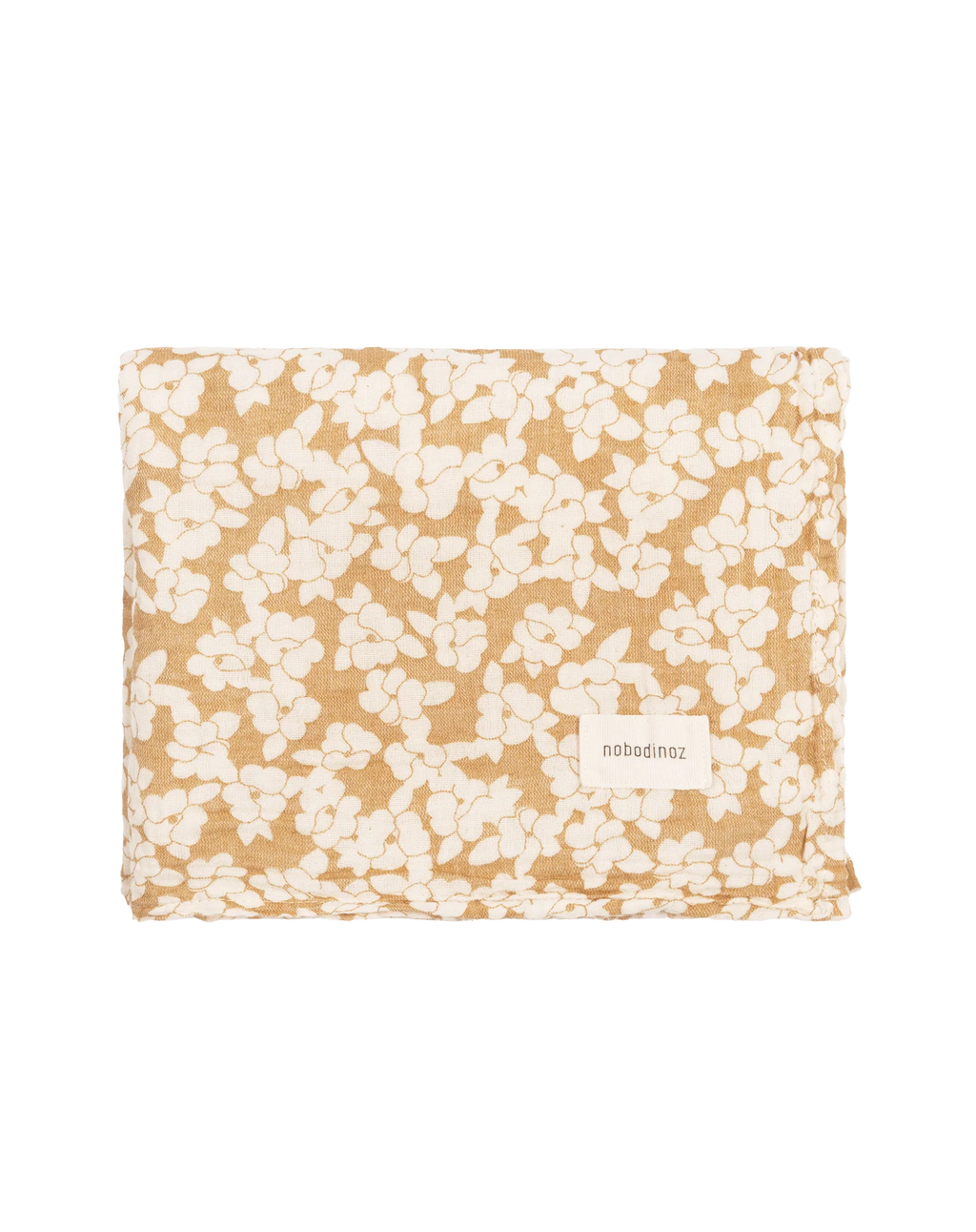 Nobodinoz Wabi Sabi Birth Gift Swaddle 70x70cm | Golden Brown Sakura