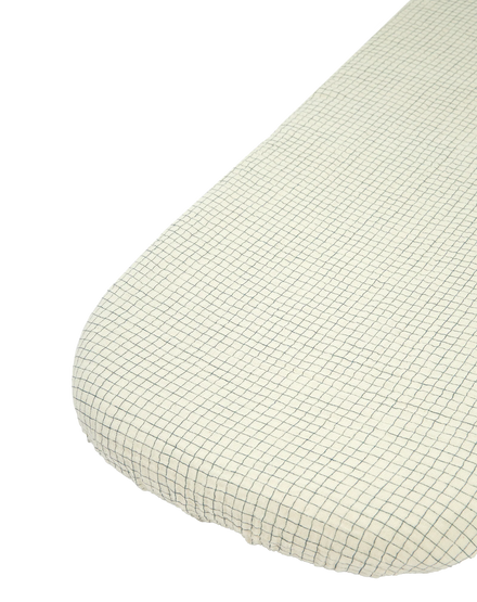 Nobodinoz Wabi Sabi Newborn Cradle fitted sheet 40x80cm | Blue Grid