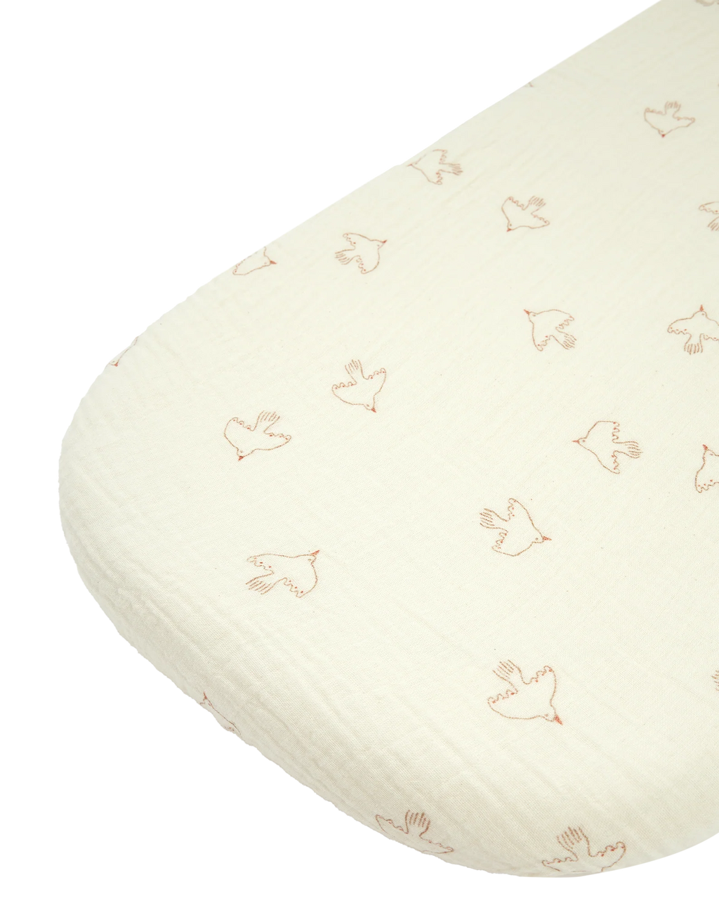 Nobodinoz Wabi Sabi Newborn Cradle fitted sheet 40x80cm | Brown Hoshi Birds