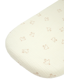 Nobodinoz Wabi Sabi Newborn Cradle fitted sheet 40x80cm | Brown Hoshi Birds