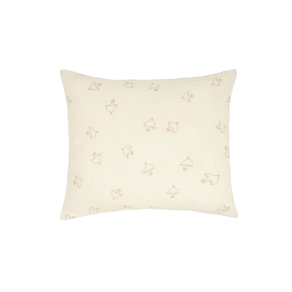 Nobodinoz Wabi Sabi pillowcase 60x60cm | Brown Hoshi Birds