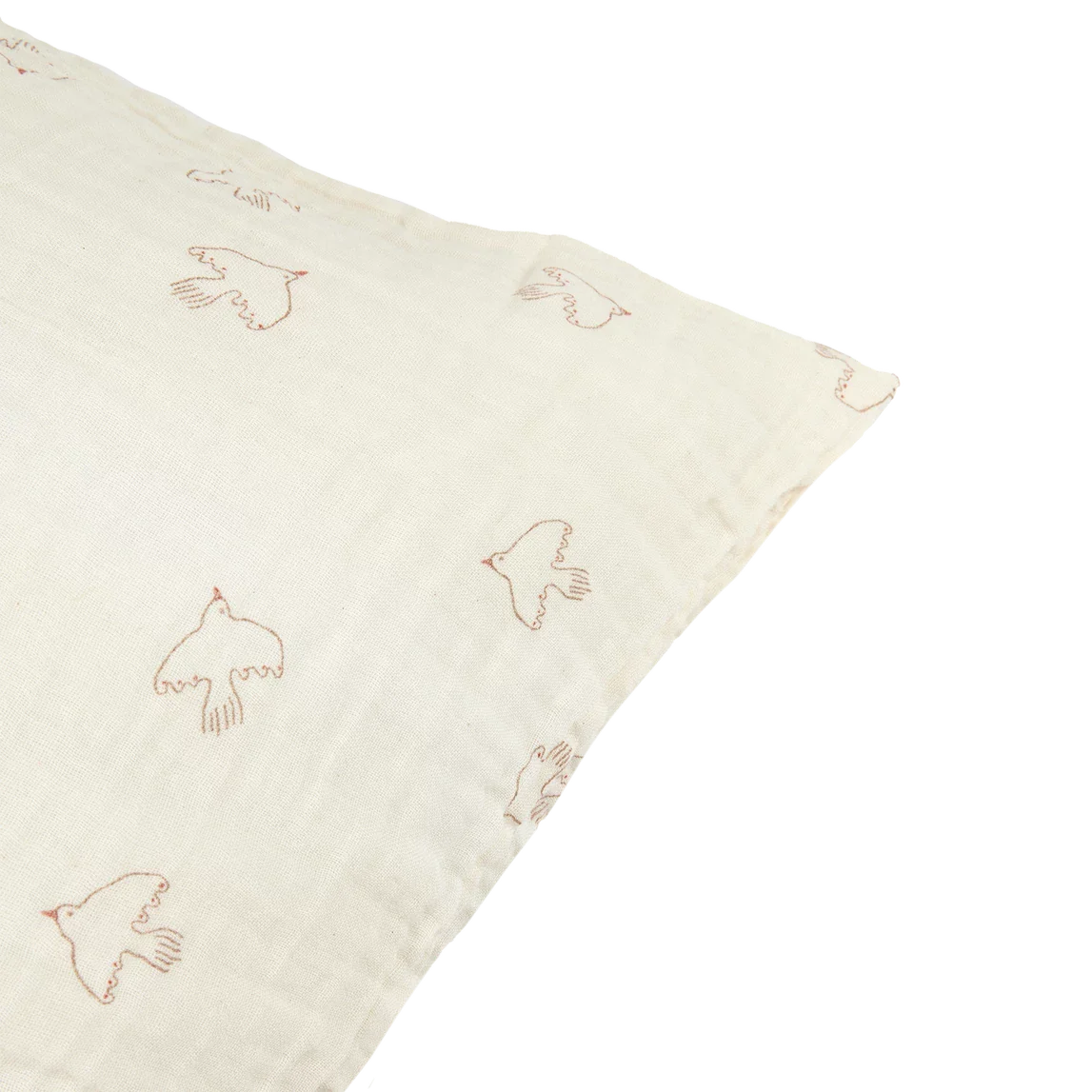 Nobodinoz Wabi Sabi pillowcase 60x60cm | Brown Hoshi Birds