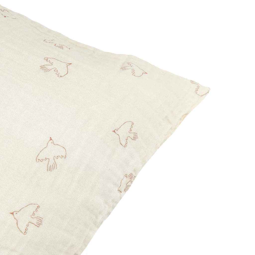 Nobodinoz Wabi Sabi pillowcase 60x60cm | Brown Hoshi Birds