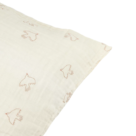 Nobodinoz Wabi Sabi pillowcase 60x60cm | Brown Hoshi Birds