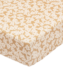 Nobodinoz Wabi Sabi Washed Fitted Sheet 70x140cm | Golden Brown Sakura