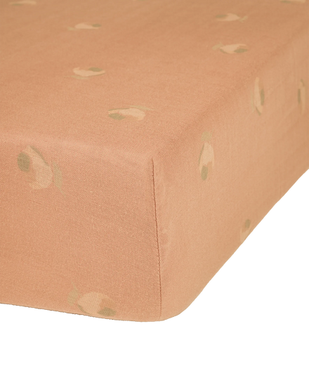 Nobodinoz Wabi Sabi Washed Fitted Sheet 70x140cm | Powder Pink Blossom