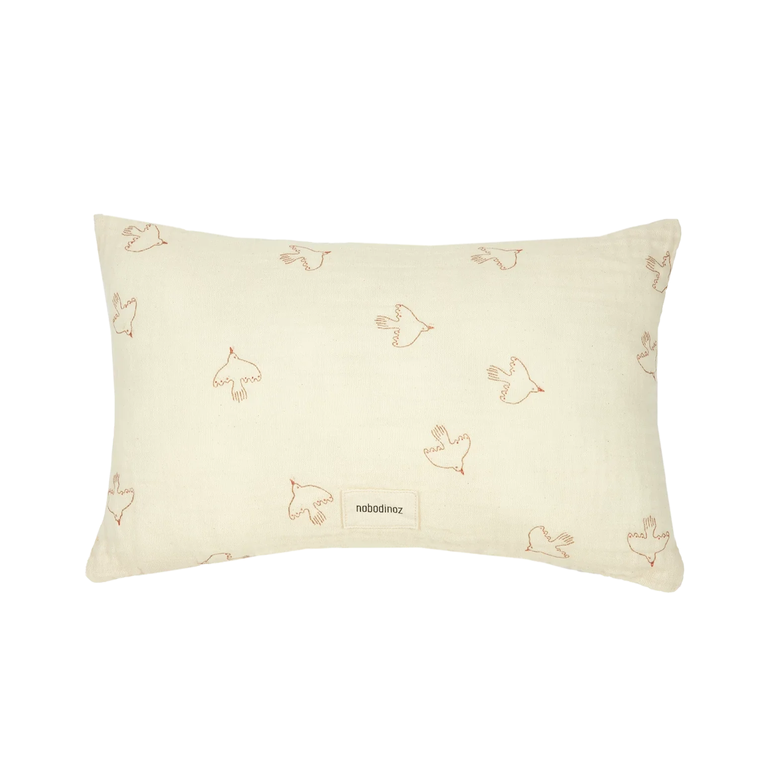 Nobodinoz Wabi Sabi Rectangular cushion 35x23cm | Brown Hoshi Birds