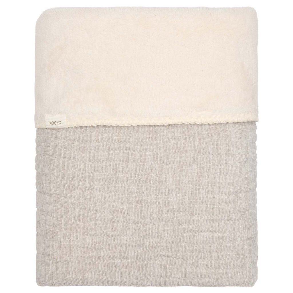 Koeka Crib Blanket Teddy Rivoli 75x100 | Stone