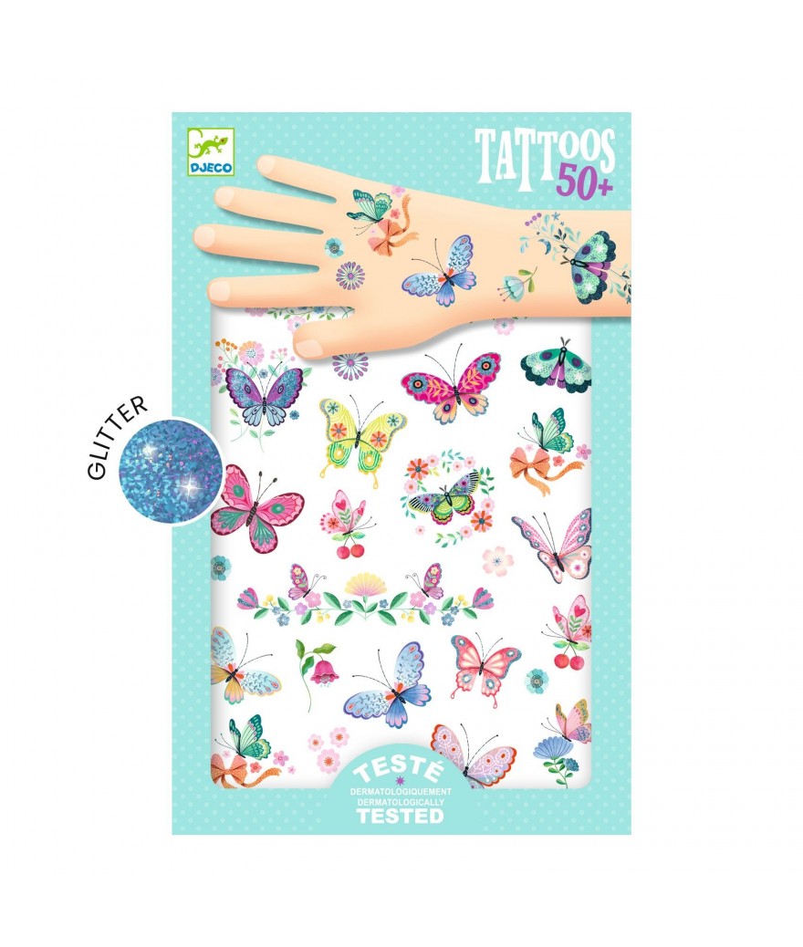 Djeco Set 50 Tattoos | Miraculous Butterflies