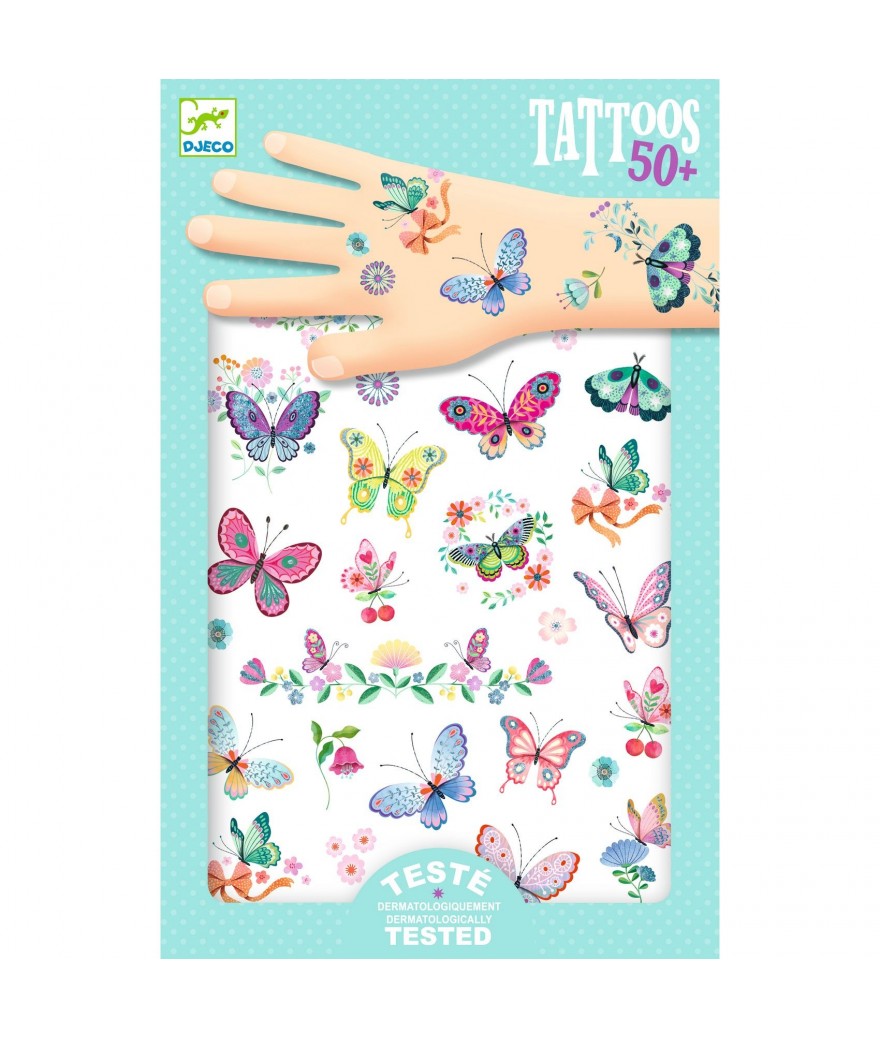 Djeco Set 50 Tattoos | Miraculous Butterflies