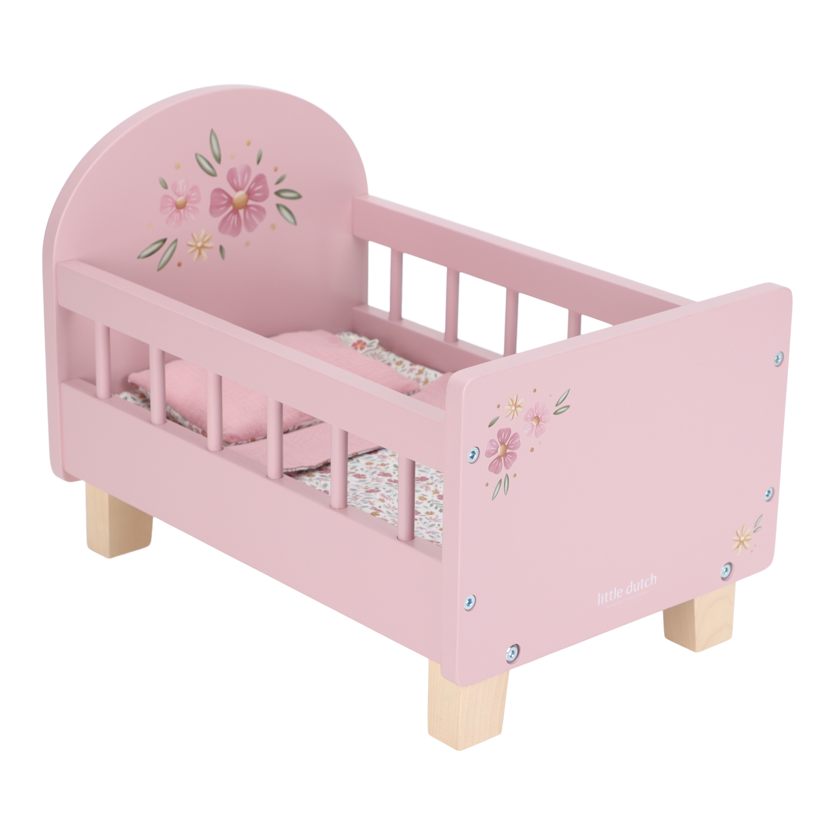 Little Dutch Wooden Doll Bed | Pink