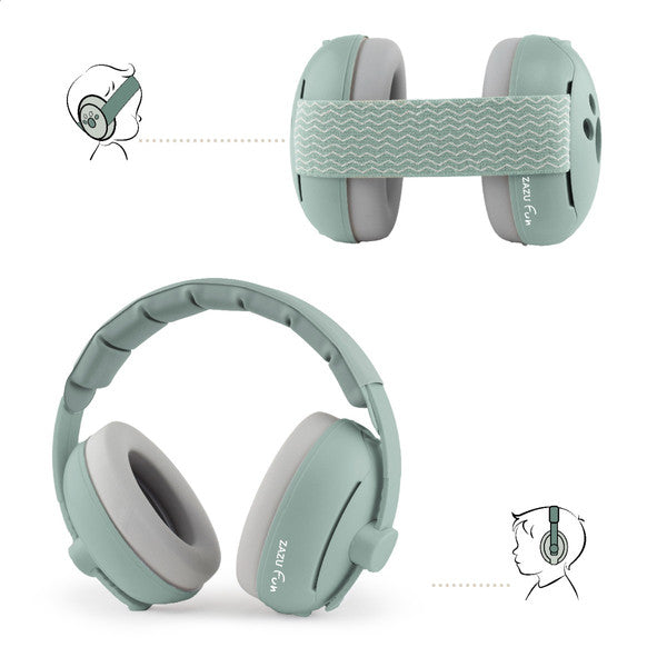 Zazu Hearing Protection Baby & Junior 2 in 1 | Green