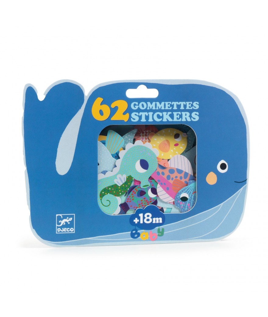 Djeco Set 62 Stickers | Sea animals