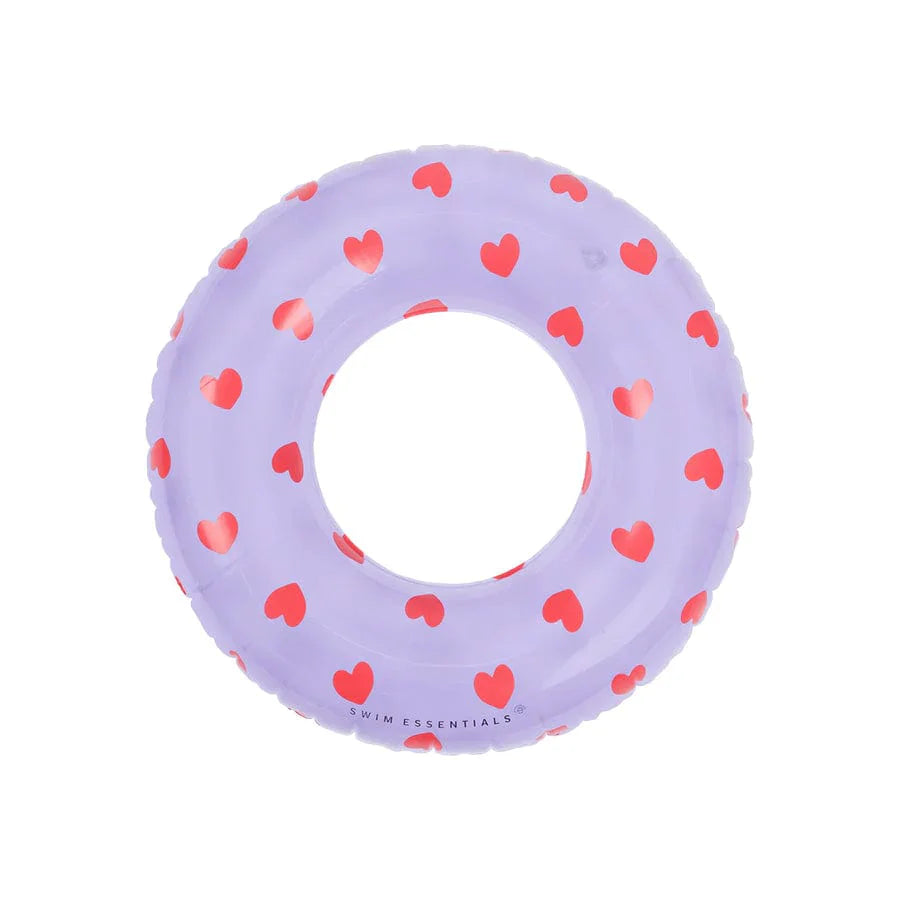 Swim Essentials Lilac Heart Transparent Swim Ring 90cm