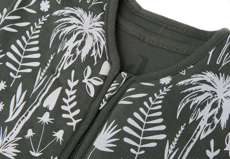 Jollein 4 seasons Sleeping Bag with detachable sleeve 70cm | Botanical Leaf Green